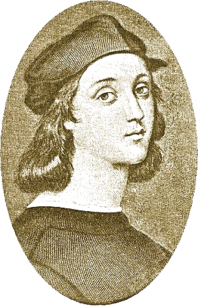 Engraving "Self-portrait by Raphael Sanzio in 1506."