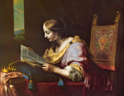 Святая Екатерина, читающая книгу