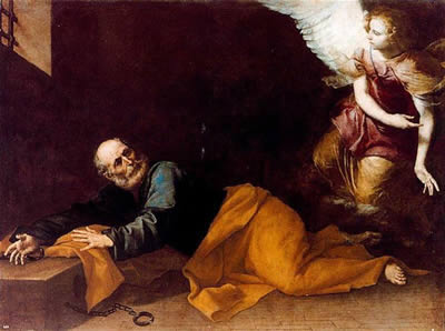 Ангел освобождает апостола Петра из темницы